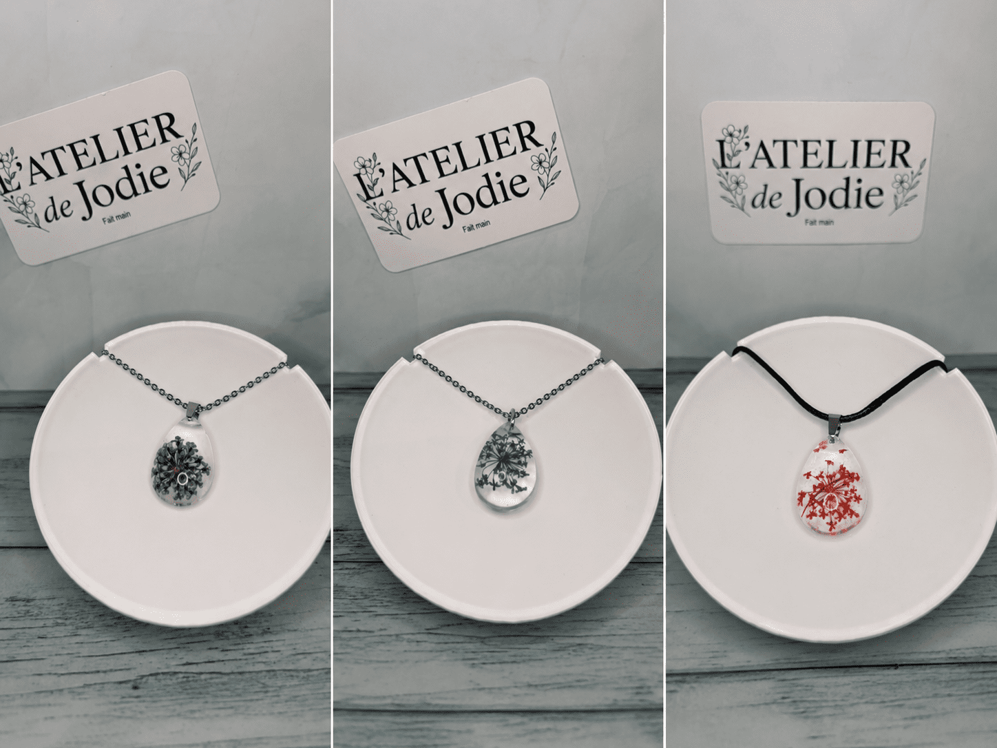 Collier Fleurs séchées - Rose