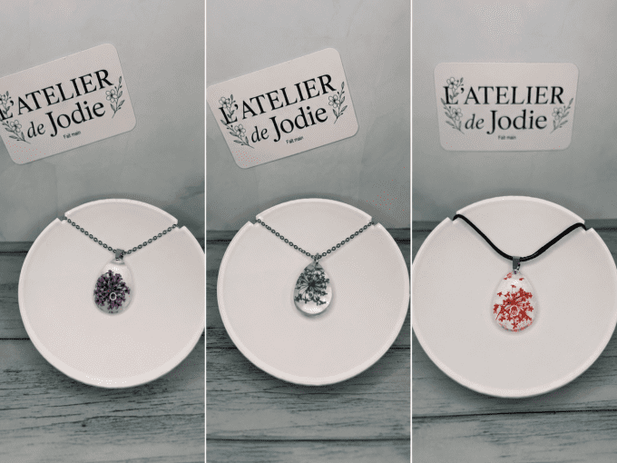 Collier Fleurs séchées - Rose