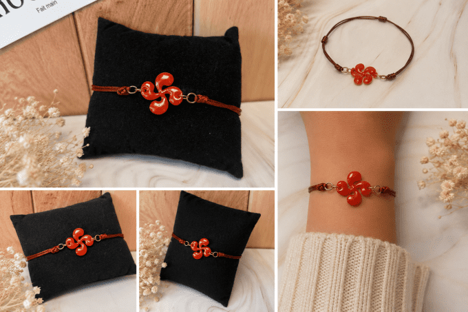 Bracelet petite croix basque