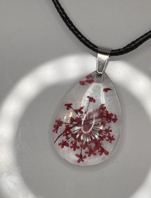 Collier Fleurs séchées - Rose