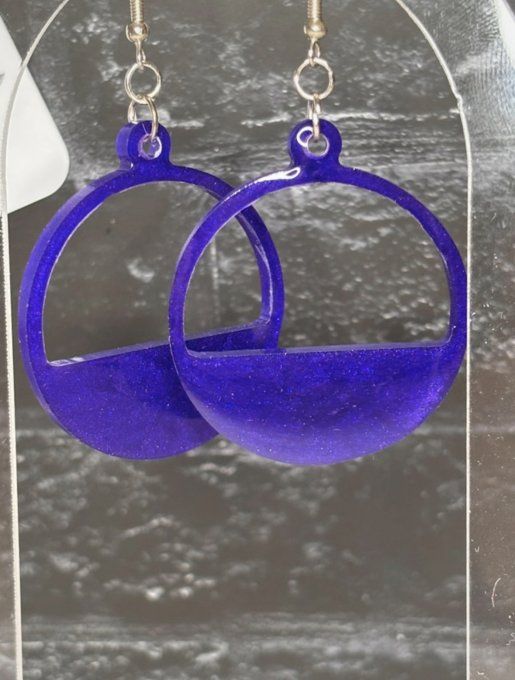 BO pendantes - Gamme origamique - Bleu ciel