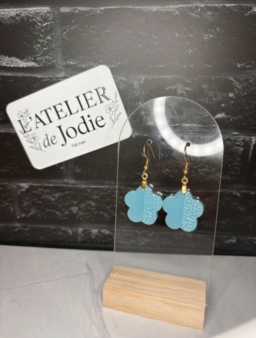 BO pendantes - Gamme origamique - Bleu ciel - Copie