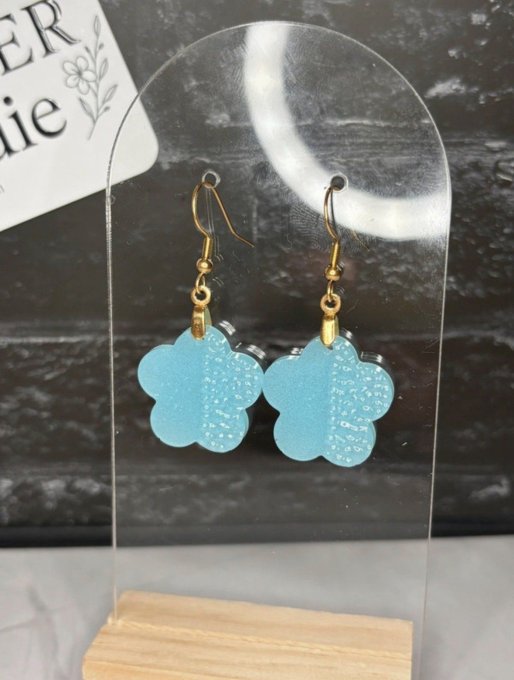 BO pendantes - Gamme origamique - Bleu ciel - Copie