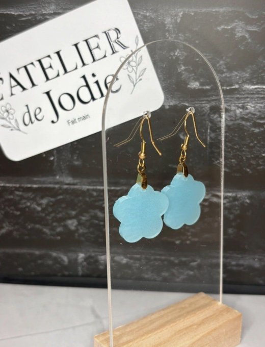 BO pendantes - Gamme origamique - Bleu ciel - Copie