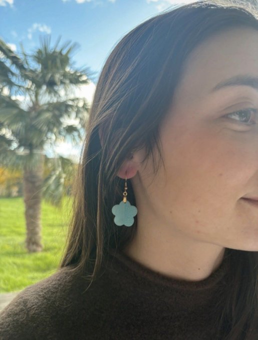 BO pendantes - Gamme origamique - Bleu ciel - Copie