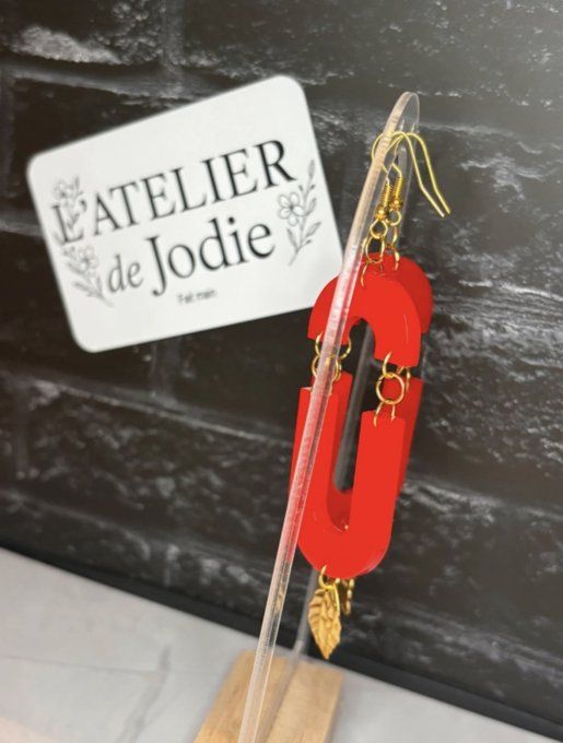 BO pendantes - Or et Rouge