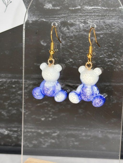 BO pendantes - Nounours - Violette