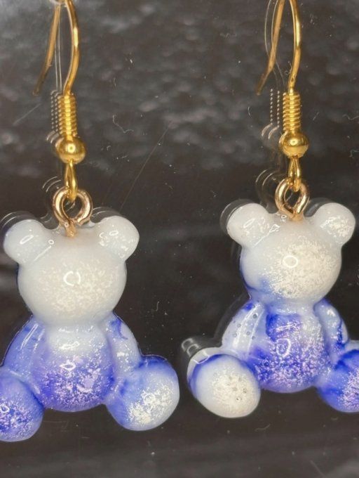 BO pendantes - Nounours - Violette