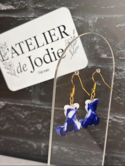 BO pendantes - Nounours - Violette