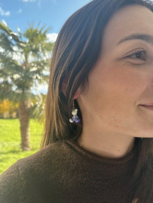 BO pendantes - Nounours - Violette