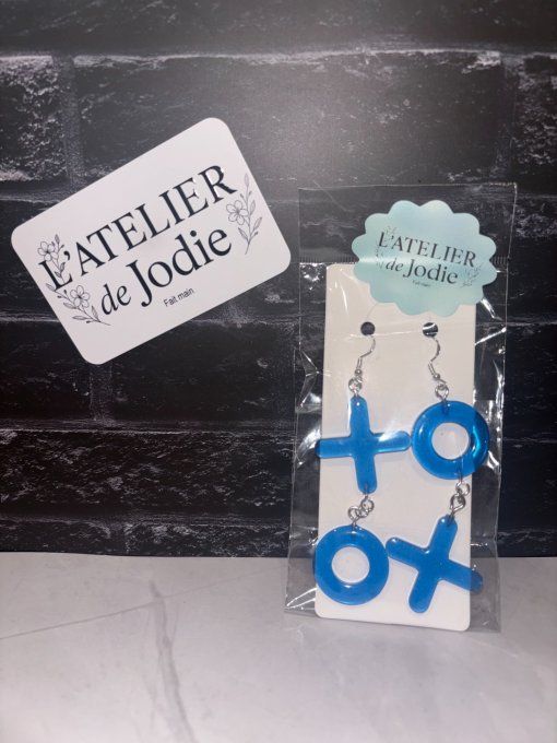 Boucles d'oreilles dépareillées "Morpion"