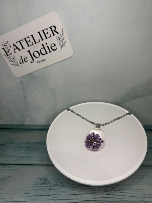 Collier Fleurs séchées - Rose