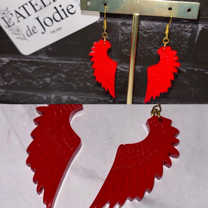Boucles d'oreilles dorée - Ailes / Plumes