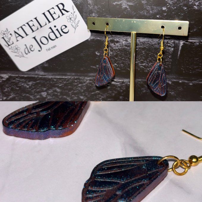 Boucles d'oreilles dorée - Ailes / Plumes