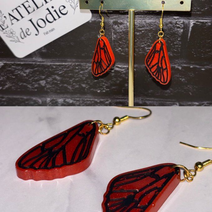 Boucles d'oreilles dorée - Ailes / Plumes