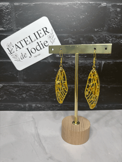Boucles d'oreilles dorée - Ailes / Plumes