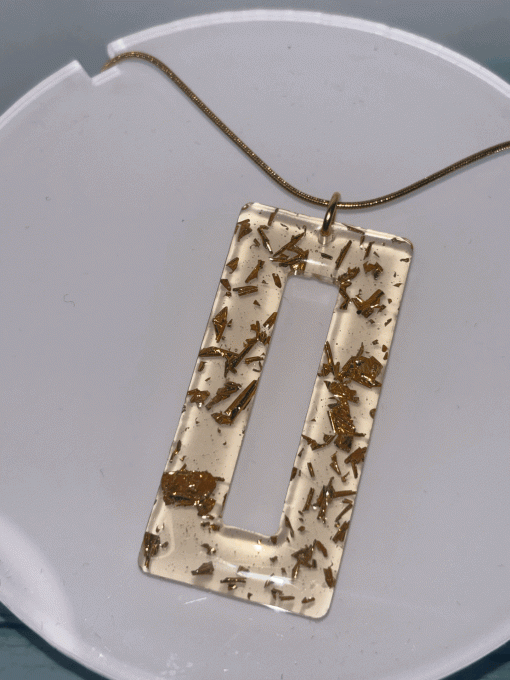 Collier Glamour - Feuille dorée