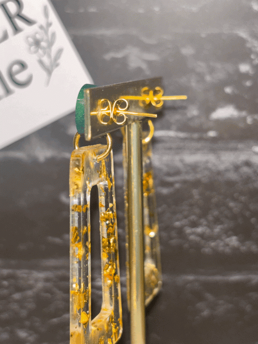 Boucles d'oreilles "Émeraude Dorée"