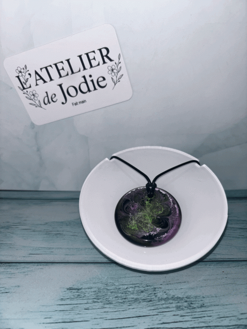 Collier rond « Galaxie » - Fait Main en Résine Époxy