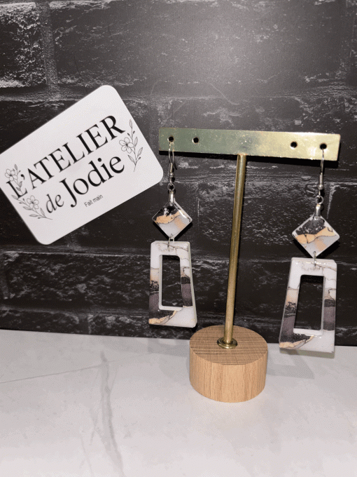 Boucles d'oreilles "Marbré"