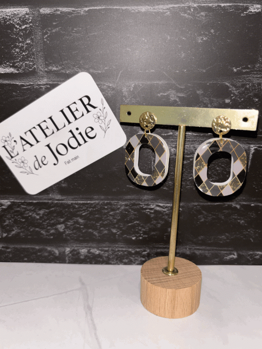 Boucles d'oreilles "Marbré"