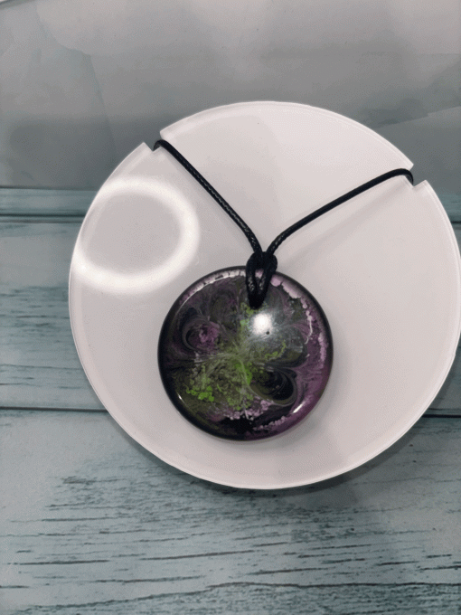 Collier rond « Galaxie » - Fait Main en Résine Époxy