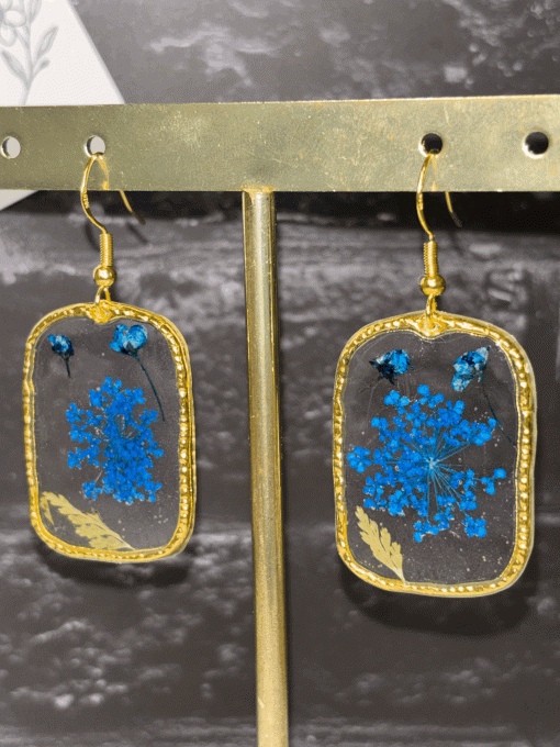 Boucles d'oreilles "Herbier Bleu"