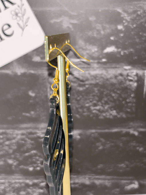 Boucles d'oreilles "Plume Noire"