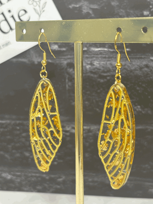 Boucles d'oreilles dorée - Ailes / Plumes