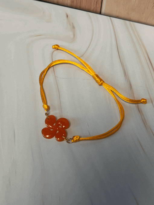 Bracelet petite croix basque - orange