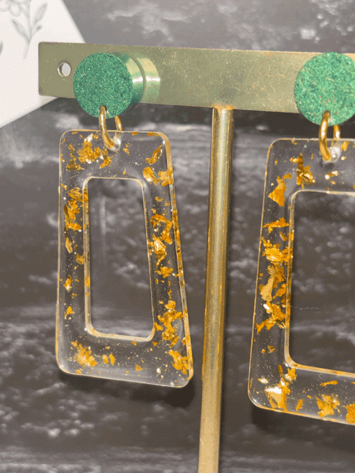 Boucles d'oreilles "Émeraude Dorée"