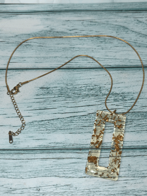 Collier Glamour - Feuille dorée