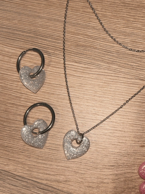 Parure "Cœur de Pêche"