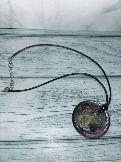 Collier rond « Galaxie » - Fait Main en Résine Époxy